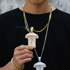 Colgante de Plata 925 con Moissanita y la Inscripción 'DADDEST' en Rosa, Estilo Hiphop, Joyería Unisex con el Número 7 - Product Image 5