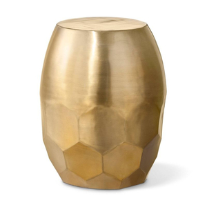 Tabouret en métal doré au design contemporain, meuble d'appoint fait main pour salon et appartement, pouf et tabourets - Product Image 1
