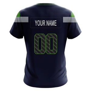 Maillots de football américain en gros, personnalisables, impression par sublimation intégrale, design club, sport décontracté, 100% polyester, coupe courte - Product Image 2