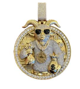 Iced Out personnalisé Moissanite diamant Hip Hop chèvre visage pendentif Offre Spéciale haute qualité Designer femmes hommes bijoux prix de gros - Product Image 1