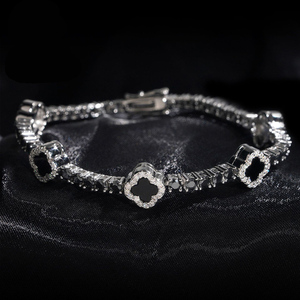 Pulsera de tenis de lujo unisex con diamantes cultivados en laboratorio, chapada en plata 925, certificada por IGI, de 3 mm, estilo Hip Hop, con diseño de trébol, de RAMDUT IMPEX - Product Image 4