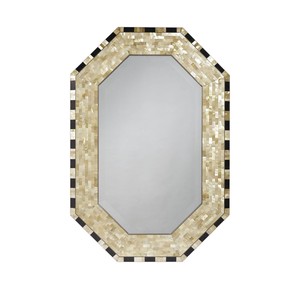 Direct Manufacturer Wholesale Handcrafted <b>Octagonal</b> Accent <b>Mirror</b> Natural Shell Checkered Inlay Mother Of Pearl <b>Mirror</b> - Product Image 1