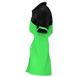 Polo pour homme à blocs de couleur, manches courtes, tissé, décontracté, col classique, design vert, noir et blanc - Product Image 5