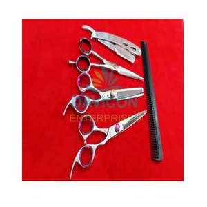 Nouveau DESIGN de ciseaux de coiffure en acier au COBALT japonais avec pouce pivotant, ensemble de coupe et d'amincissement pour SALON de beauté/barbier - Product Image 1