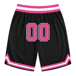 Shorts de basket-ball en maille sublimée noir et rose pour hommes, vêtements de sport légers en polyester, shorts de match d'équipe, vêtements d'entraînement de compétition - Product Image 2