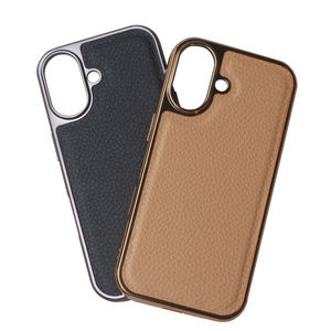 เคสโทรศัพท์หนัง PU ลายลิ้นจี่พรีเมียมพร้อมขอบโลหะมันวาวเคสแบบบางสำหรับ iPhone 17 Air 16 15 PRO MAX - Product Image 5