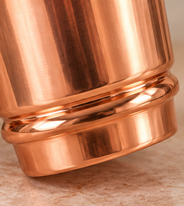 Gobelet en cuivre poli de qualité supérieure 250-350 ml, tasse à boire lisse avec base surélevée, coffret cadeau - Product Image 2