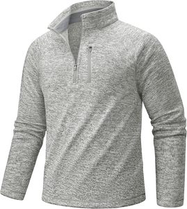 White Cotton French Terry Half <b>Zip</b> Sweatshirt Unisex <b>Quarter</b> <b>Zip</b> Pullover Stand Collar Streetwear <b>Sweater</b> Winter Regular Fit - Product Image 1