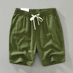 Shorts de Playa para Hombre, Blancos, de Algodón, con Cordón, Cintura Alta, Diseño Floral, Tejido Transpirable, Secado Rápido, 220g, Traje de Baño - Product Image 4