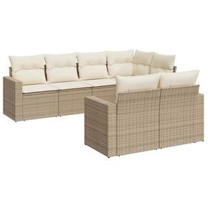 Ensemble de 7 canapés de patio blanc crème et beige pour jardin - Product Image 2