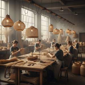 Lámpara Colgante LED de Mimbre Tejida a Mano, Estilo Moderno y Natural, para Decoración del Hogar, Sala de Estar, Vietnam - Product Image 5