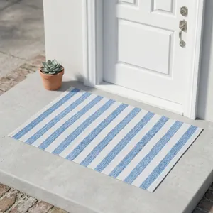 Alfombra Moderna a Rayas para Acampar al Aire Libre, de Poliéster, Tejido Plano, Rectangular, Reversible, Lavable, Apta para Mascotas, con Base Antideslizante - Product Image 1