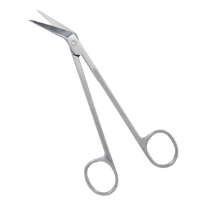 Ciseaux à gencives dentaires Locklin en acier inoxydable, à bord de coupe denté et coudé, instrument chirurgical médical - Product Image 1