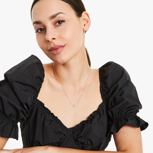 Collar de Cadena de Plata de Ley 925 de Primera Calidad con Diamantes de Moissanita Brillantes para Mujer, Joyería Minimalista - Product Image 1