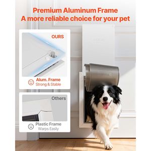 Grande porte pour animaux à double fermeture magnétique, cadre métallique robuste, résistante aux intempéries, pour usage intérieur et extérieur, produit promotionnel pour animaux - Product Image 2