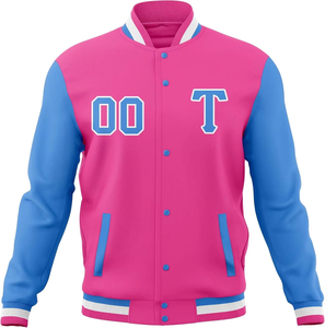 Veste de baseball universitaire personnalisée avec broderie, nom et numéro sur le devant, manteau d'hiver coupe-vent grande taille à col montant - Product Image 6
