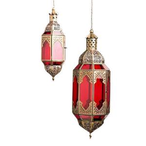 Lanterne marocaine en verre multicolore, style lanterne, panneau en acier inoxydable durable, lanterne festive pour embellir la maison avec une touche décorative - Product Image 3