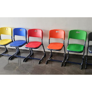 Silla Escolar Giratoria de Plástico Amarillo Resistente, Diseño Moderno SRISHTI, Respaldo Alto, Altura Ajustable, para el Hogar, al Mejor Precio - Product Image 1