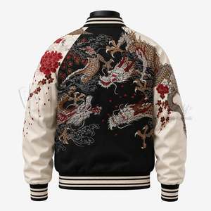 Chaqueta Universitaria Japonesa Personalizada, Cuerpo de Lana, Mangas de Cuero, Chaqueta de Béisbol Letterman, Fabricante de Marca Privada OEM - Product Image 2