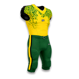 Maillot de football américain sans manches personnalisé pour homme, imprimé léopard jaune et vert, anti-humidité, coupe ajustée, vêtement de sport - Product Image 4