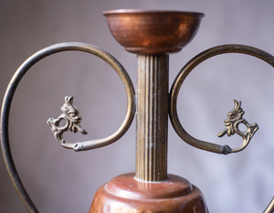 Vintage <b>Copper</b> Pitcher with Hammered Finish and Dual <b>Handles</b> on Wooden Stand pitcher hotels decorate tableware wholesale pitcher - Product Image 6