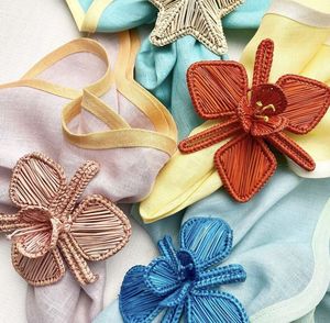 Handmade <b>Bamboo</b> Napkin Rings Square Shape 6Pcs Traditional <b>Table</b> Decoration Home Use - Product Image 5