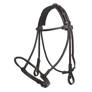 Bridon de dressage en cuir roulé de qualité supérieure avec couronne rembourrée et rênes assorties, équipement d'équitation anglais, fournisseur OEM en gros - Product Image 1