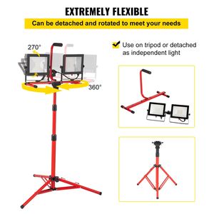 Dual-Head 10000 Lumen <b>LED</b> <b>Work</b> <b>Light</b> with Adjustable 27.6\" 68.1\" Foldable Tripod Stand 2PCS <b>LED</b> <b>Work</b> <b>Light</b> with Stand - Product Image 5