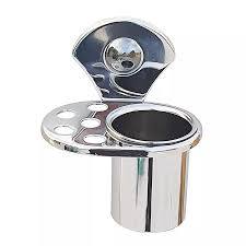 Stainless Steel <b>Wall</b> <b>Mounted</b> Tumbler <b>Holder</b> for Bathroom with Chrome Finish Modern <b>Toothbrush</b> Glass <b>Holder</b> - Product Image 5