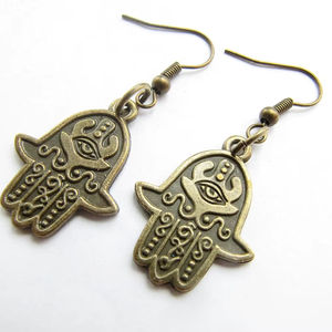 Pendientes Colgantes Mano de Hamsa de Plata de Ley Vintage para Boda y Fiesta, Joyería de Protección contra el Mal de Ojo a Precio Mayorista - Product Image 1