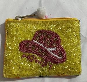 Mini Handmade Seed Bead Coin Purse with Intricate Floral Embroidery <b>Square</b> Shape Lightweight and Custom - Product Image 2