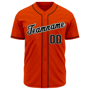 Camiseta de Béisbol Naranja de Manga Corta con Botones, Uniforme de Equipo Personalizado, Ligera, Transpirable, Deportiva - Product Image 2