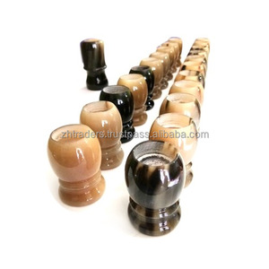 Pinceau à raser de luxe en corne de buffle polie avec poils doux en poils de blaireau, outil de rasage humide traditionnel pour hommes - Product Image 4