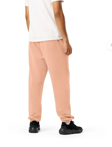 Pantalon de jogging décontracté en coton pêche pour homme, taille élastique, poches latérales, respirant, tricoté, poids moyen - Product Image 2
