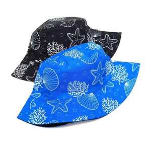 Unisex Bucket <b>Hat</b> Cotton Canvas Sea Pattern Casual Spring Summer Beach <b>Hat</b> 56-58CM - Product Image 6
