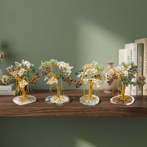 Árbol de Bonsái Natural Dhanyog, 500 Cuentas de Cristal, Árbol del Dinero Feng Shui, Decoración para el Hogar y la Oficina, Regalo de Prosperidad - Product Image 1