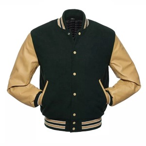 New Arrival Baseball Versity Bomber Jacket Hip Hop Streetwear Patchwork Cartoon Unisex Hooded Wool <b>Winter</b> <b>Coat</b> - Product Image 5