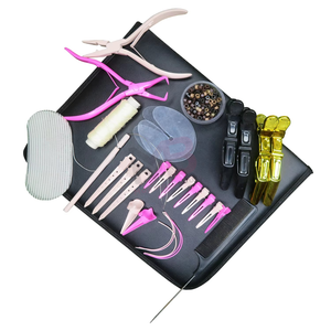 Pince à cheveux plate en acier inoxydable de haute qualité et pinces de sectionnement, kit d'outils d'extension capillaire à marque privée - Product Image 1