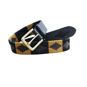 Ceintures de polo équestres classiques personnalisées en cuir véritable avec broderie, produits équestres en gros - Product Image 1