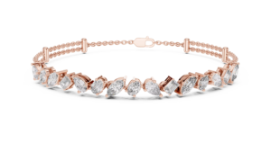 ZAWO HOUSE <b>Rose</b> <b>Gold</b> Diamond Bracelet Pear Cut Moissanite VVS1 Diamonds GIA Certified Wedding Jewelry Women's Classic Style - Product Image 4