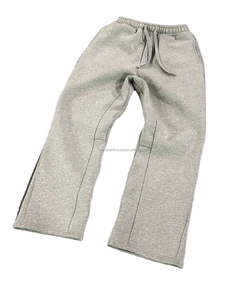 Pantalones de chándal acampanados con logotipo personalizado y Sudadera con capucha Conjunto de dos piezas Chándal de hombre lavado ácido vintage unisex - Product Image 4