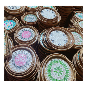 Floral Pattern Brushed Finish Serving <b>Tray</b> with Handle Dishwasher Safe for Residential & Restaurant Use - Product Image 3