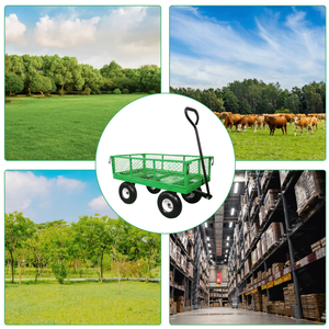 Chariot de jardin en métal robuste de 400 lb avec panneaux amovibles, chariot utilitaire en acier avec pneus pneumatiques ODGGAD006 - Product Image 4