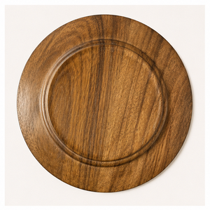 Handcrafted Mango Wood Charger <b>Plate</b> with Carved Heart Design Rustic Round Wooden Underplate for Wedding Table <b>Decor</b> - Product Image 3