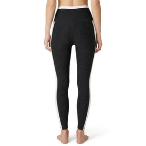 High Waist Yoga Leggings With Side Stripe Contrast Stitch Full Length Seamless Stretch Fitness Wear Women Sports Pants - Product Image 2