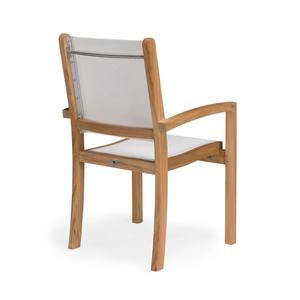 เก้าอี้ไม้สักพรีเมียมสำหรับกลางแจ้ง พร้อมเบาะและพนักพิงแบบสลิง เก้าอี้รับประทานอาหารสำหรับลานบ้านทันสมัย ทนทานต่อสภาพอากาศ เหมาะสำหรับรีสอร์ทและธุรกิจบริการ - Product Image 4