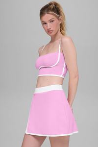 Women's <b>Pink</b> Strapless Sports <b>Crop</b> <b>Top</b> Solid Color Knitted Spandex Polyester Breathable Activewear Tank <b>Top</b> - Product Image 5