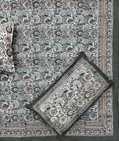 Parure de lit en coton brossé imprimé à la main avec motif floral, textile de maison, draps imprimés, achat direct du fournisseur