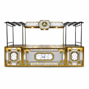 Carrito de Servicio Móvil de Acero Inoxidable de Lujo King International con Ruedas |   Carrito de Servicio Decorativo para Hoteles y Restaurantes |   Alimentos y Bebidas Premium - Product Image 2