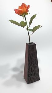 Jarrón de flores de madera con acabado quemado, hecho a mano, estilo rústico, para decoración de mesa, estante o regalo. - Product Image 5